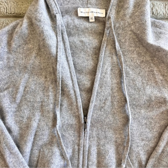 White + Warren 100% Cashmere Full Zip Hoodie- XS-M - Picture 2 of 9